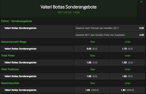 Betway Screenshot Wettenquoten Bottas