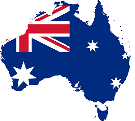 Australische Flagge im Landesprofil