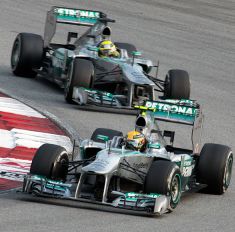 F1 Fahrer Lewis Hamilton und Nico Rosberg