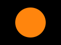 Schwarze Flagge mit orangen Kreis Formel Eins