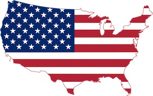 Flag Map der Vereinigten Staaten