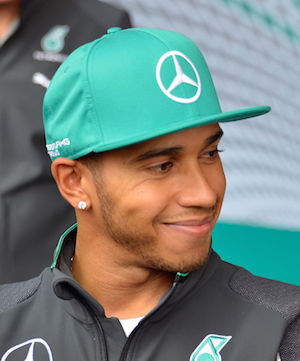 Lewis Hamilton gut gelaunt