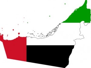 Flag Map Vereinigte Arabische Emirate