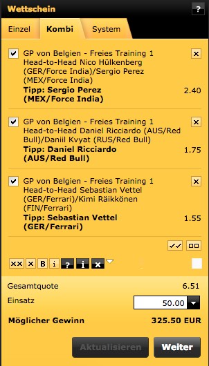 © bwin - Topquoten Head-to-Head 