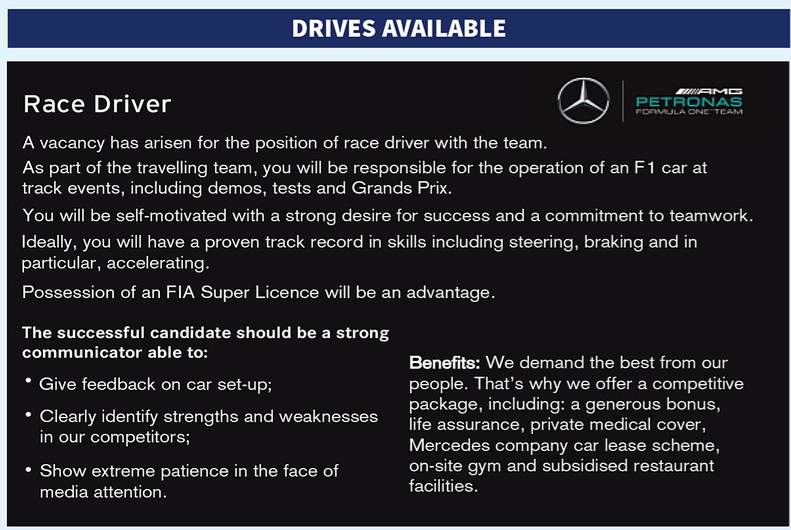 Anzeige Mercedes Rennfahrer